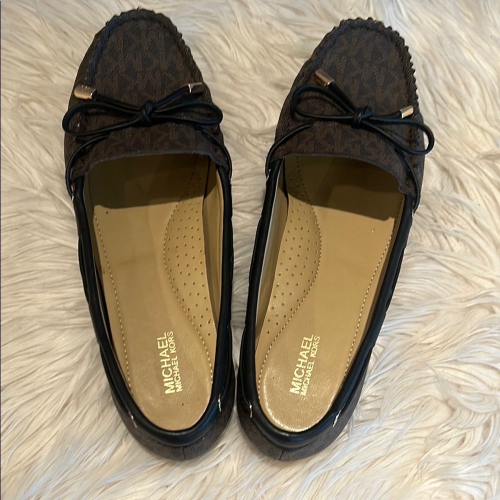 Michael Kors Brown Flats with Decorative Bow